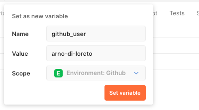 Github user variable configuration
