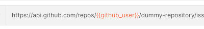 Github user variable in URL